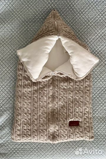 Конверт на выписку, в коляску, вязаный на молнии