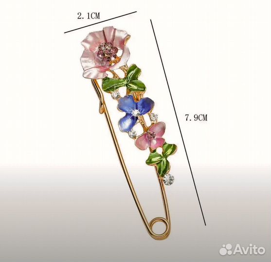 Брошь булавка с цветами 14 февраля 8 марта