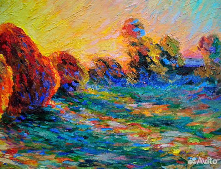 Картина маслом К. Моне Стога сена копия