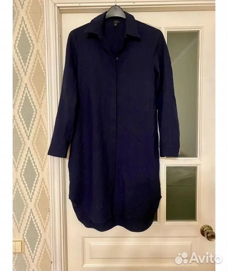 COS Темно-синее шерстяное повседневное платье