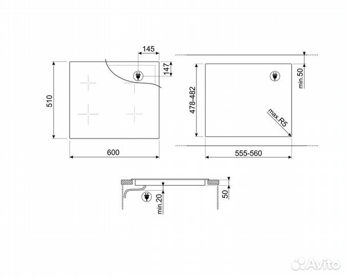 Варочная панель индукционная Smeg SI4642B