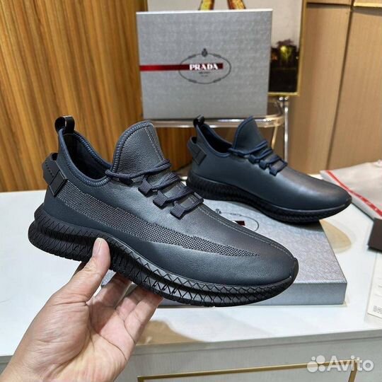 Мужские кроссовки Prada натуральная кожа