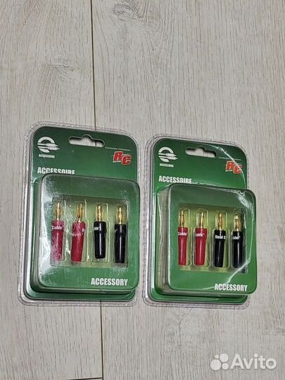 Коннекторы акустические бананы Real Cable