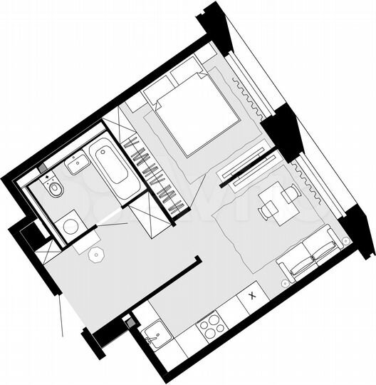 1-к. квартира, 35,7 м², 15/21 эт.