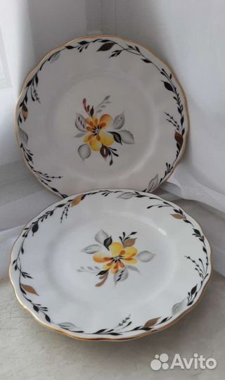 Винтаж-Фарфор СССР, лфз-кост.Ф-Р.,блюда,блюдца