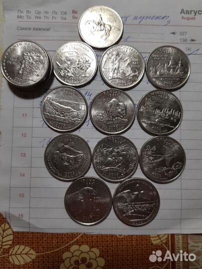 Квотеры США - Штаты