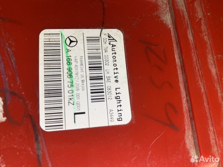 Фонарь задний GL w166 правый