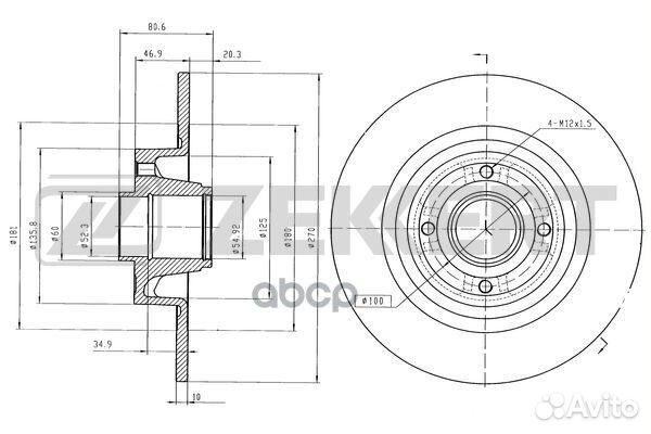 Диск торм. зад. Renault Megane II 03- Grand Sc