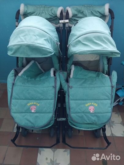 Детские санки коляска с колесами мало б/у