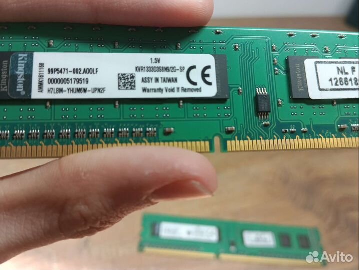 Оперативная память для пк по 2гб каждая Kingston