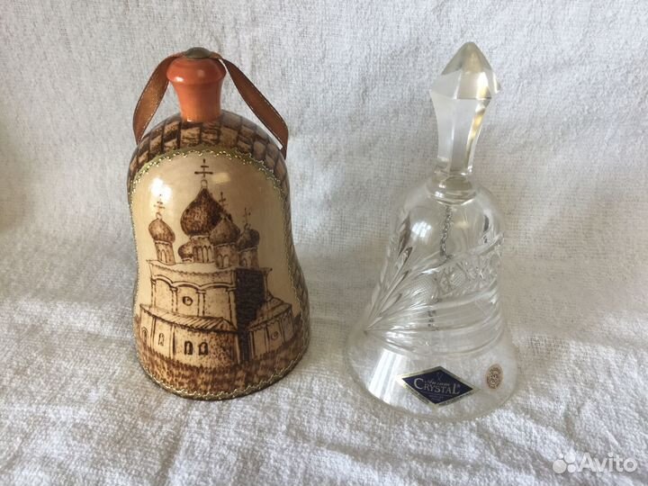 Колокольчики оригинальные - дерево и хрусталь