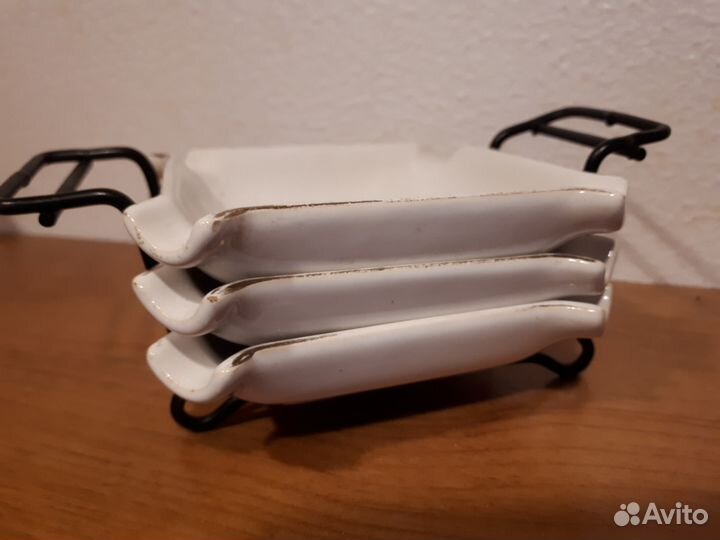 Набор фаянсовых пепельниц с охотничьим сюжетом