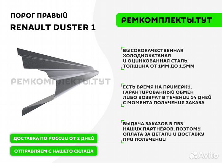 Порог правый Renault Duster 1