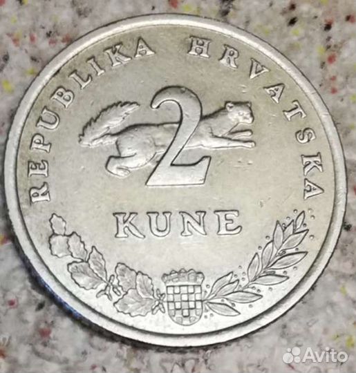 Монета 2 куны 2012г. Хорватия тунец