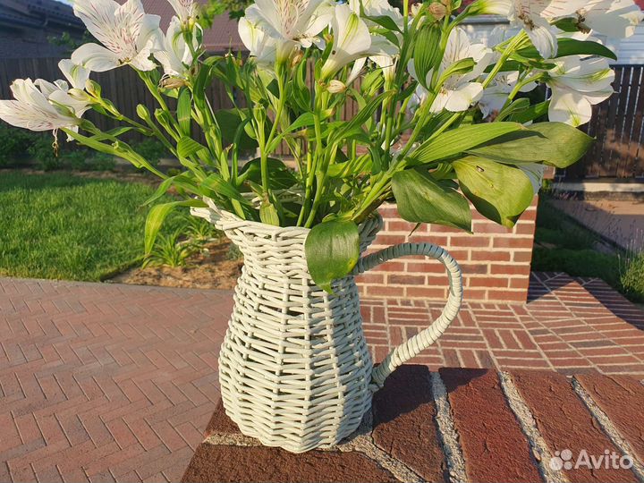 Кувшин плетёный из лозы ваза кашпо