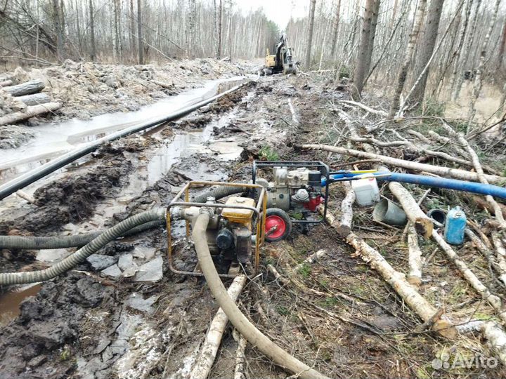 Аренда прокат мотопомп насосов откачка воды