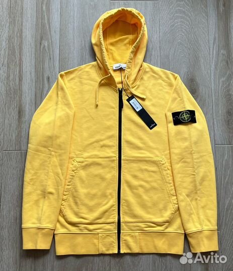 Толстовка худи зип stone island zip cotton fleece