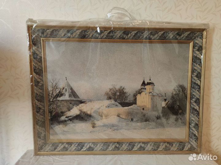 Картина гобелен храм Старая Ладога 110см80см