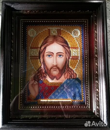 Икона, вышитая бисером