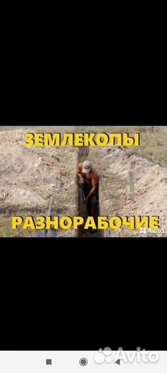 Землекопы разнорабочие