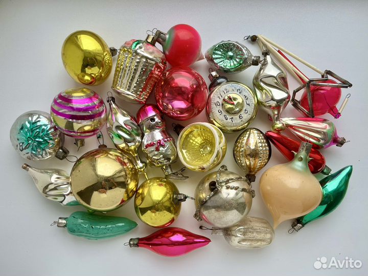 Елочные игрушки СССР пришепки,виноград