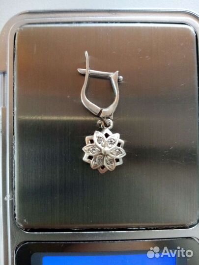 Серьга серебро 925 1шт