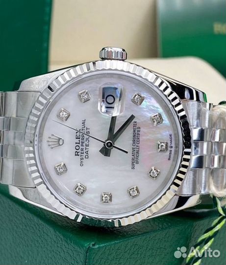 Роскошные женские часы Rolex Datejust перламутр