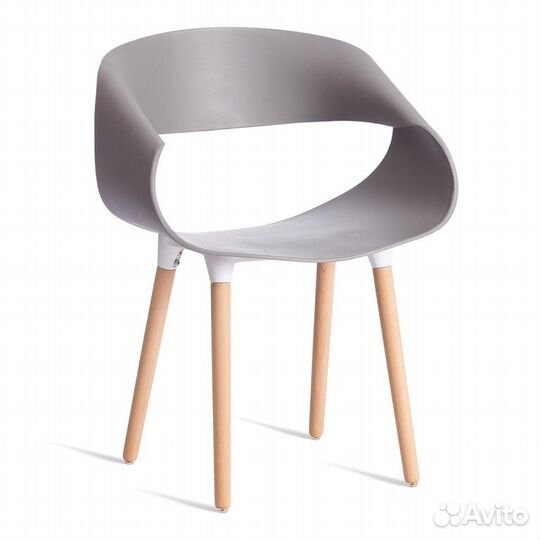 Стул QXX (mod. C1058-1) пластик, серый/натуральный