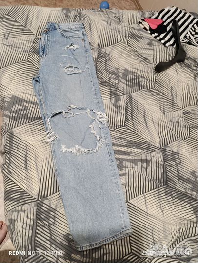 Джинсы широкие рваные 50 размер