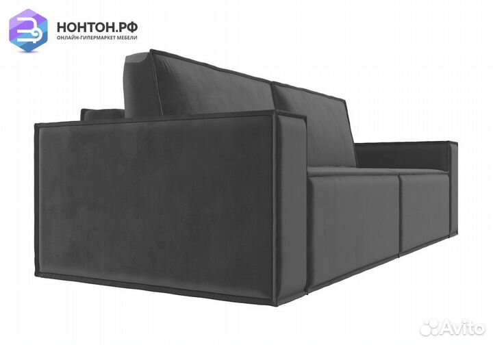 Диван еврокнижка Куба велюр серый