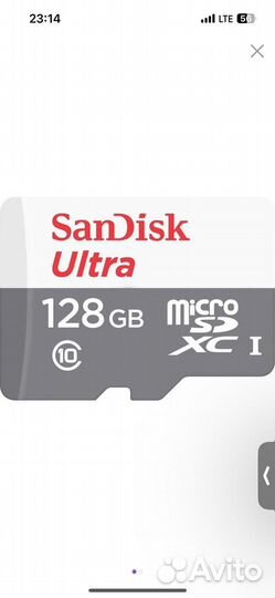 Карта памяти MicroSD SanDisk Ultra 128 GB