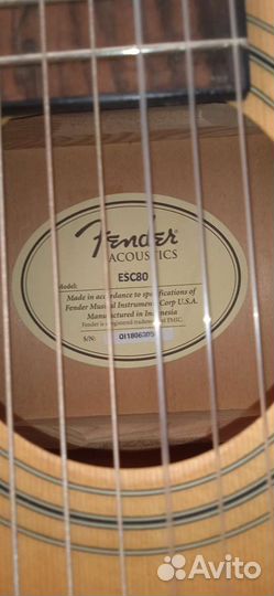 Гитара fender acoustics ESC80
