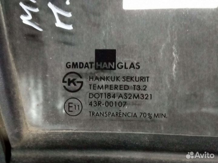 Стекло глухое передней правой двери Daewoo Matiz