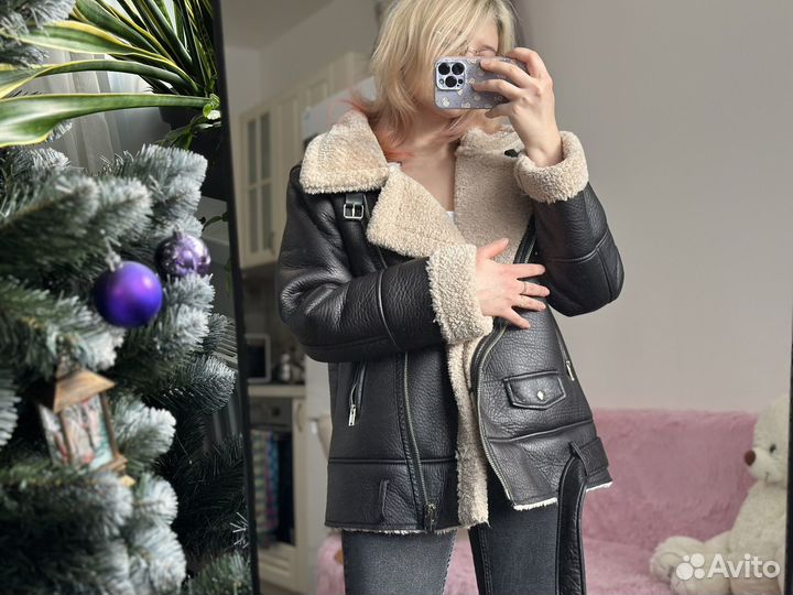 Дубленка авиатор женская