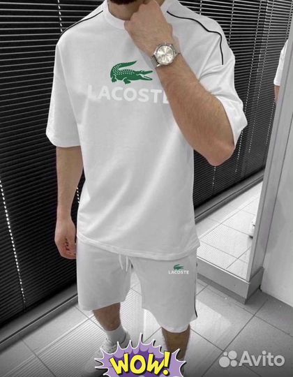 Костюм мужской шорты и футболка lacoste