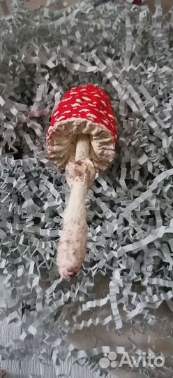 Ватная елочная игрушка Мухоморчик