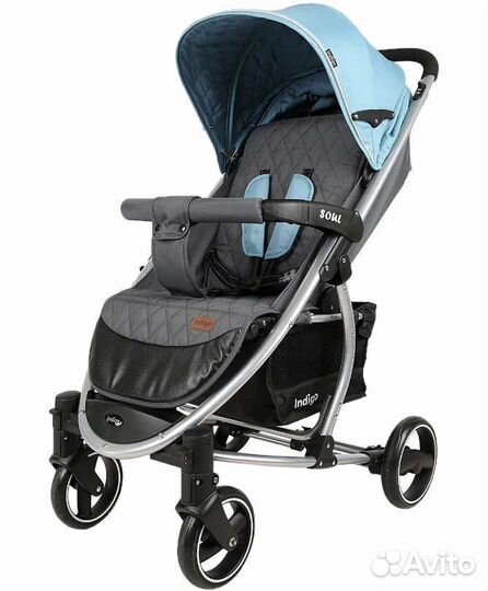 Прогулочная коляска Indigo Soul голубой