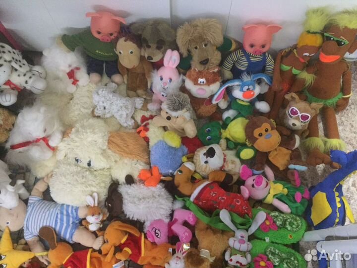 Мягкие игрушки Тигры Мишки Собачки Зайцы