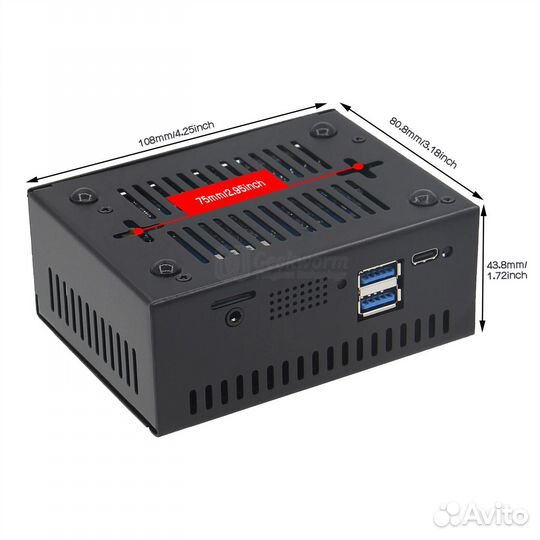 Закрытый корпус для Orange Pi 5 Plus с вентом