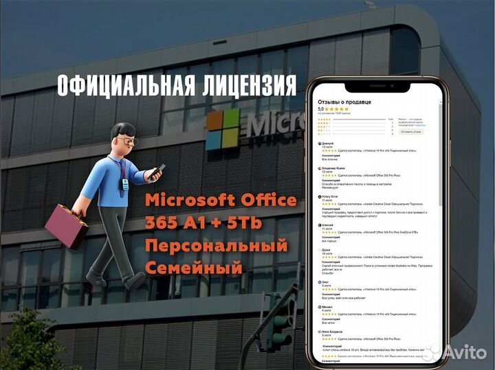 Microsoft Office Pro Plus 365 A1 + 5TB Лицензия