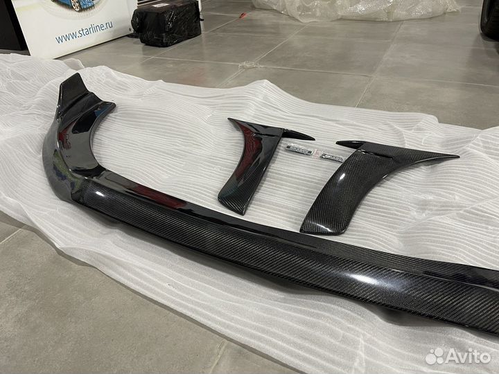 Карбоновая Губа сплитер + жабры мерседес W222
