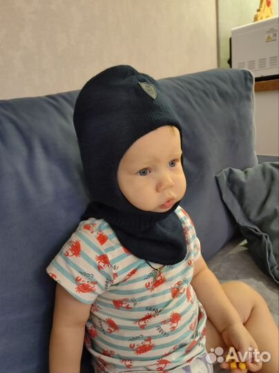 Шапка шлем на мальчика демисезонная