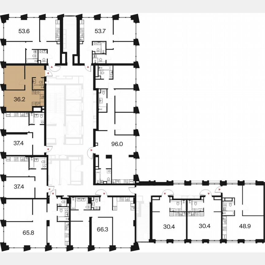 1-к. квартира, 36,2 м², 4/26 эт.