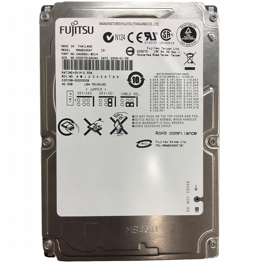 [MHW2040AT] Жесткий Диск Fujitsu 40gb Ide 2,5" Mhw2040at