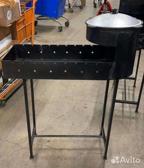 Мангал с очагом под чугунный казан 10 л 3 мм сталь