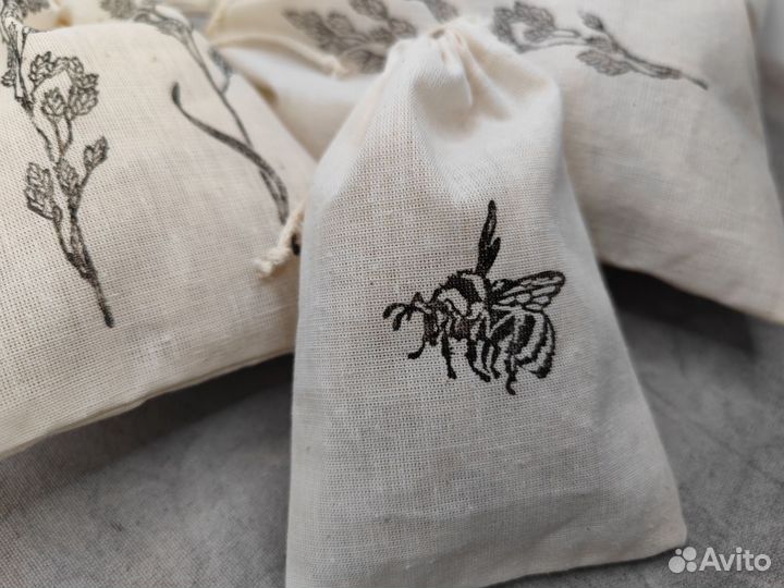 Хлопковые мешочки лесная история бежевые