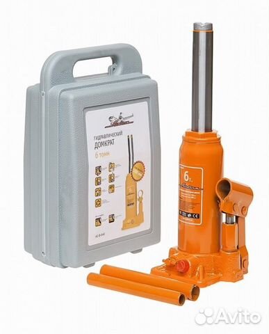 Домкрат бутылочный 6т pro в кейсе (min - 195 мм, m