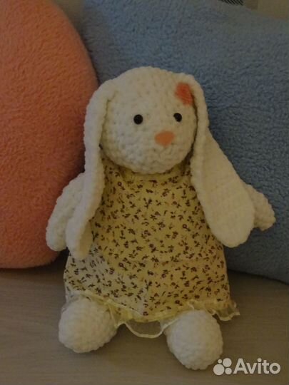 Игрушка зайка Маруся ручной работы 40 см