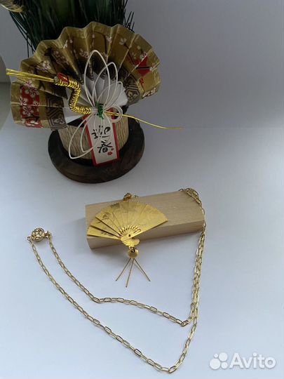 Кулон веер. Винтаж Япония