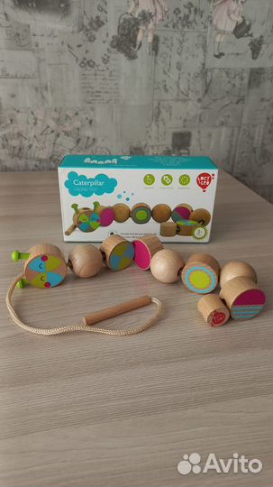 Деревянные бусы-шнуровка